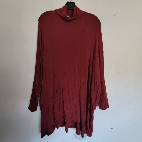 Free People We The Free Wool Batwing Turtleneck Top Maroon Burgundy Size Small - Picture 5 of 15